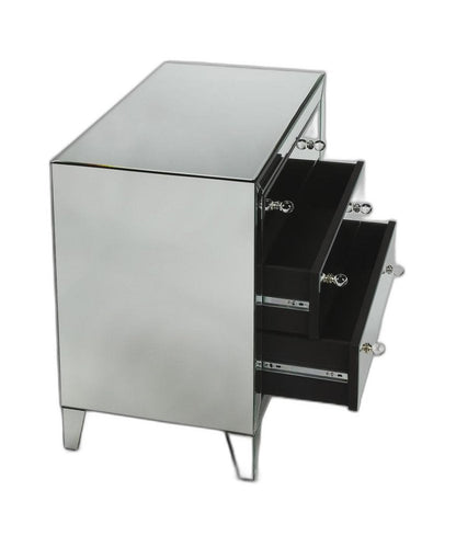 30" Clear Glass Three Drawer Chest HomeRoots