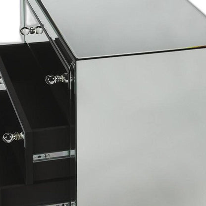 30" Clear Glass Three Drawer Chest - FurniFindUSA