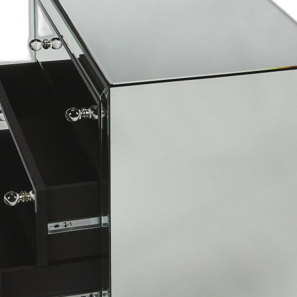 30" Clear Glass Three Drawer Chest HomeRoots