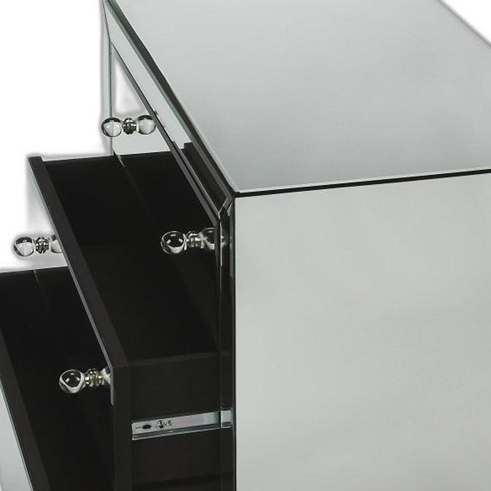 30" Clear Glass Three Drawer Chest - FurniFindUSA