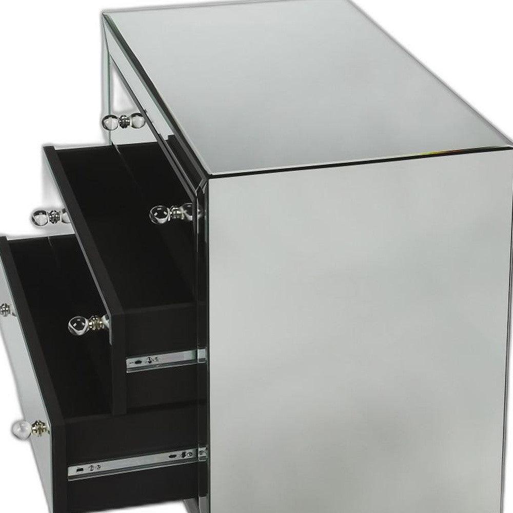 30" Clear Glass Three Drawer Chest - FurniFindUSA