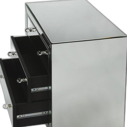 30" Clear Glass Three Drawer Chest HomeRoots