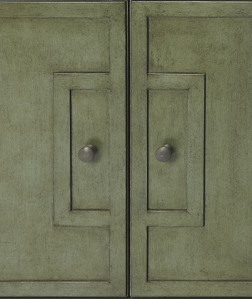 31" Green Solid Wood Two Drawer Sideboard with Two Doors HomeRoots