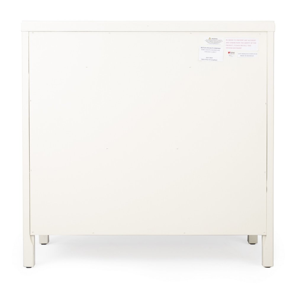 31" White Solid Wood Two Drawer Sideboard with Two Doors HomeRoots