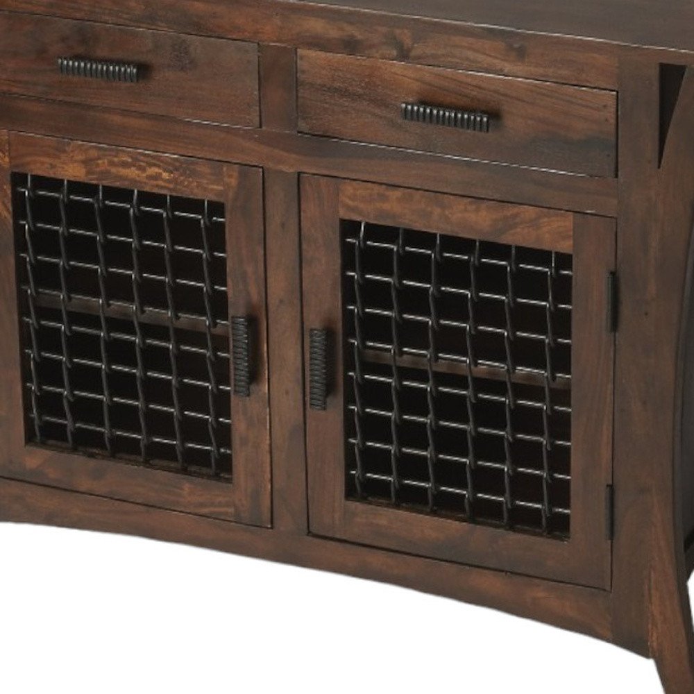 44" Dark Brown Solid Wood Frame Standard Accent Chest With Two Drawers HomeRoots