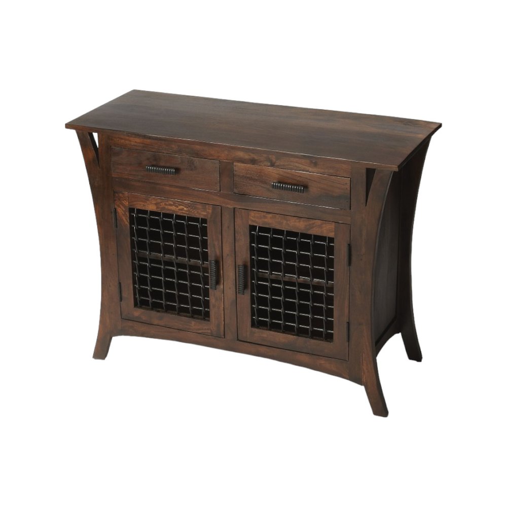 44" Dark Brown Solid Wood Frame Standard Accent Chest With Two Drawers HomeRoots