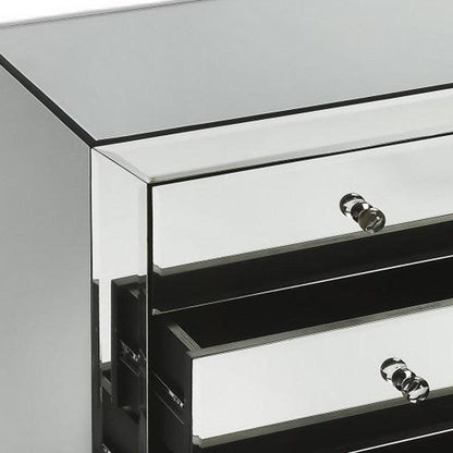 24" Clear Glass Three Drawer Chest - FurniFindUSA