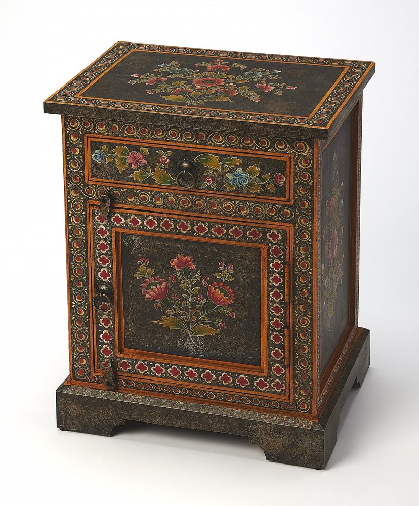 18" Dark Brown Solid Wood Frame Accent Cabinet With Two Drawers HomeRoots