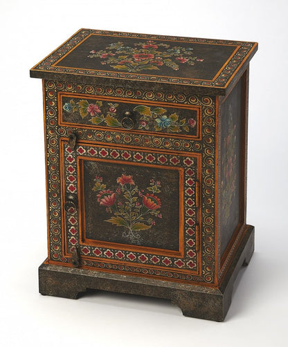 18" Dark Brown Solid Wood Frame Accent Cabinet With Two Drawers HomeRoots