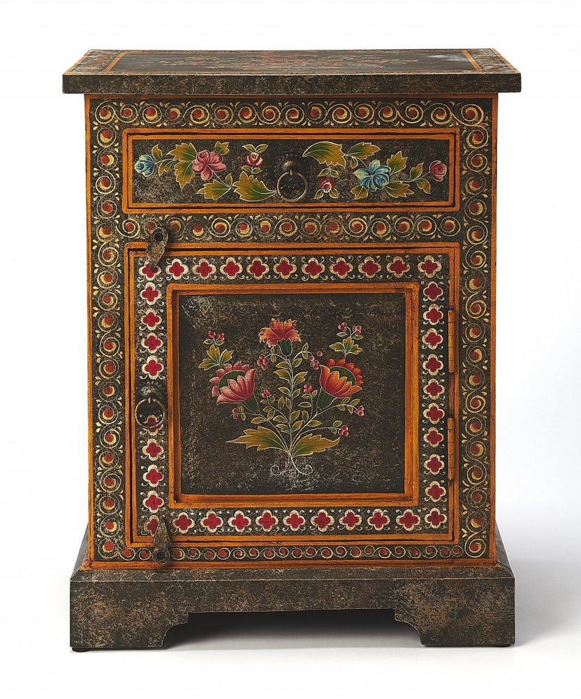 18" Dark Brown Solid Wood Frame Accent Cabinet With Two Drawers HomeRoots