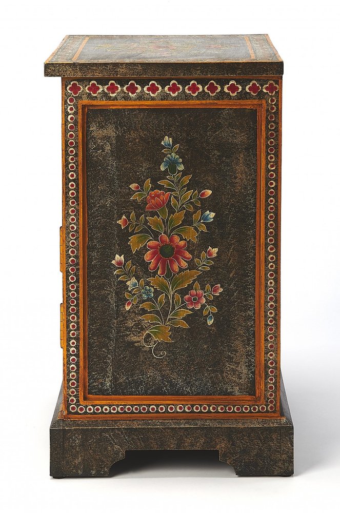 18" Dark Brown Solid Wood Frame Accent Cabinet With Two Drawers HomeRoots