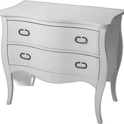 34" White Solid Wood Two Drawer Chest - FurniFindUSA