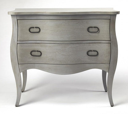 34" Gray Solid Wood Two Drawer Chest - FurniFindUSA