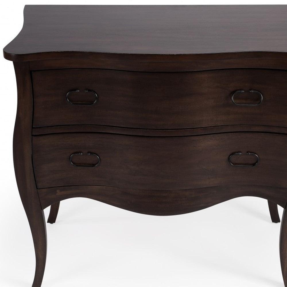 34" Brown Solid Wood Two Drawer Dresser - FurniFindUSA