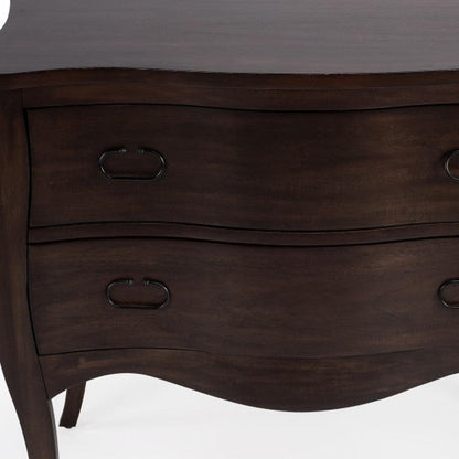 34" Brown Solid Wood Two Drawer Dresser - FurniFindUSA