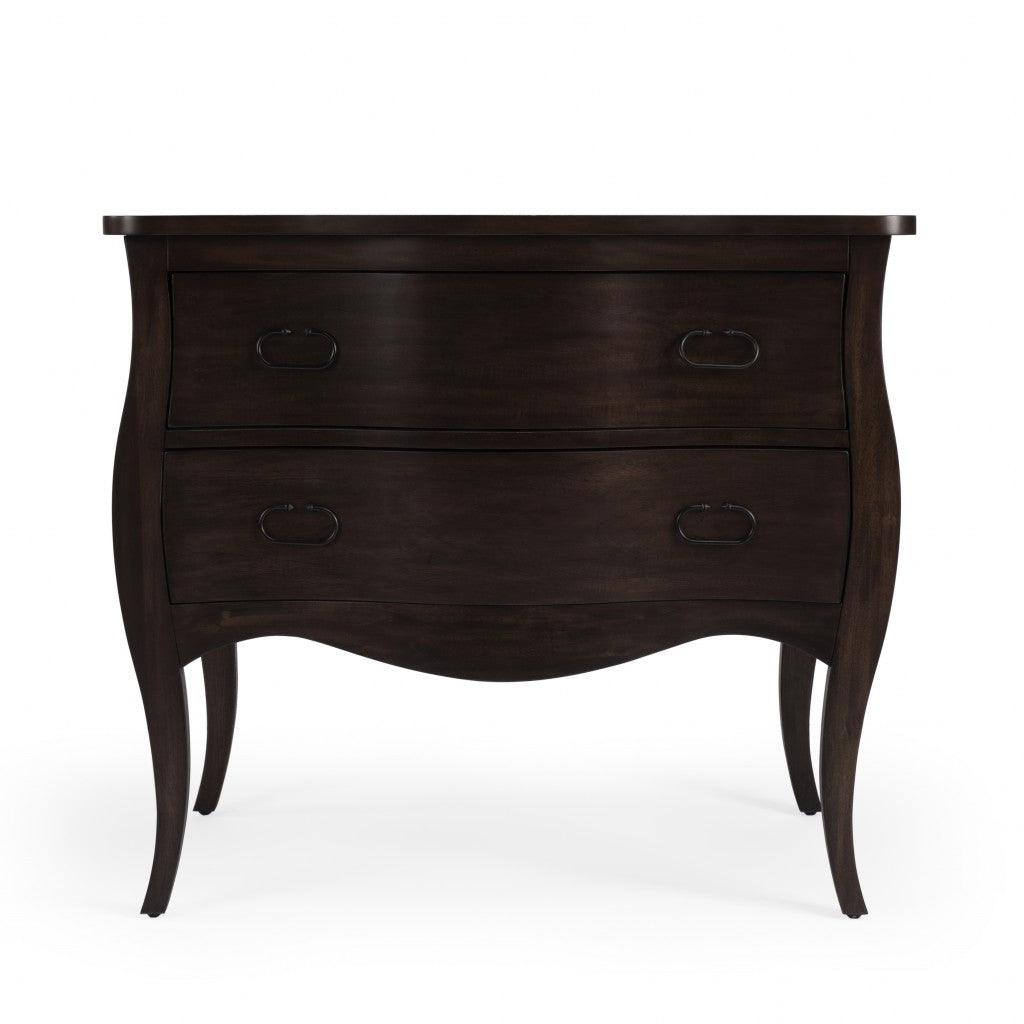 34" Brown Solid Wood Two Drawer Dresser - FurniFindUSA