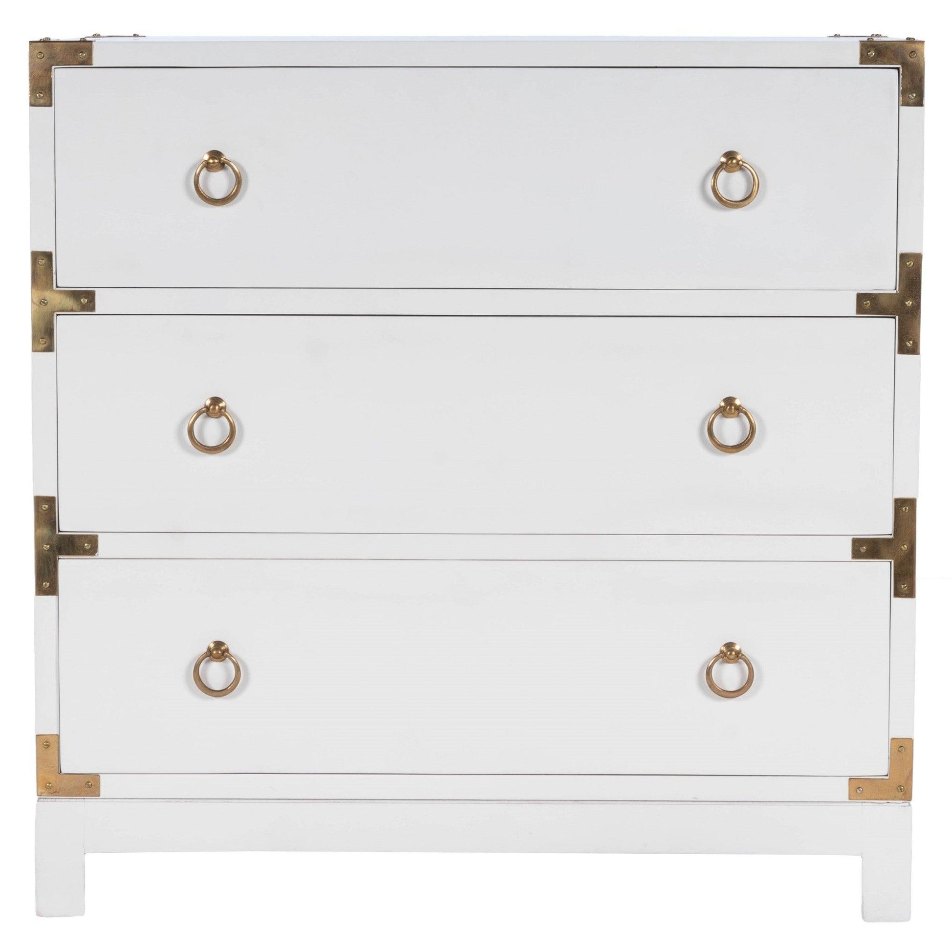 28" White Solid Wood Three Drawer Dresser - FurniFindUSA