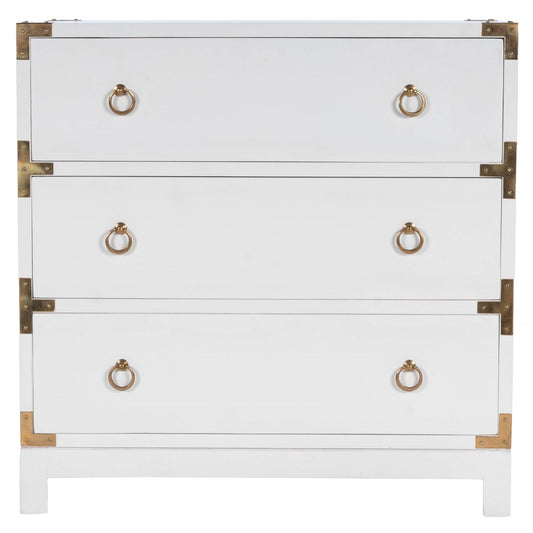 28" White Solid Wood Three Drawer Dresser - FurniFindUSA