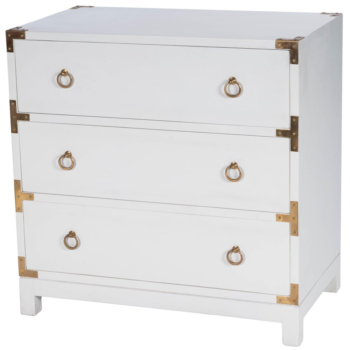 28" White Solid Wood Three Drawer Dresser - FurniFindUSA