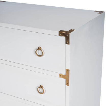 28" White Solid Wood Three Drawer Dresser - FurniFindUSA