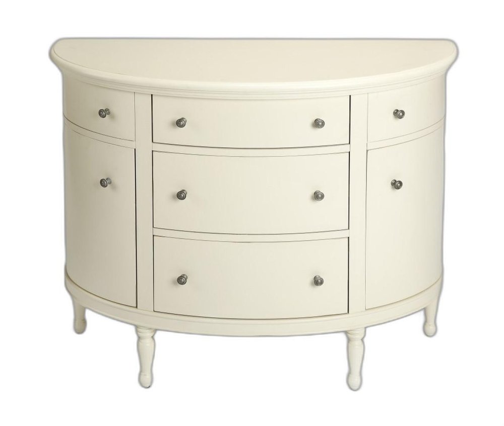41" White Solid Wood Five Drawer Sideboard with Two Doors HomeRoots