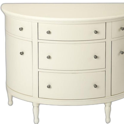 41" White Solid Wood Five Drawer Sideboard with Two Doors HomeRoots