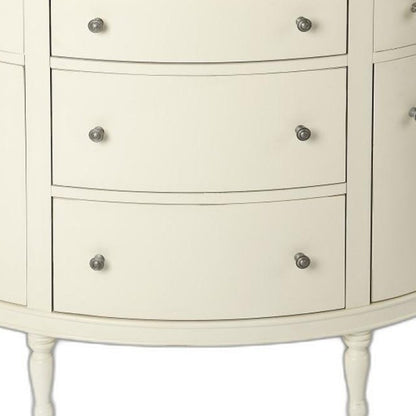 41" White Solid Wood Five Drawer Sideboard with Two Doors HomeRoots