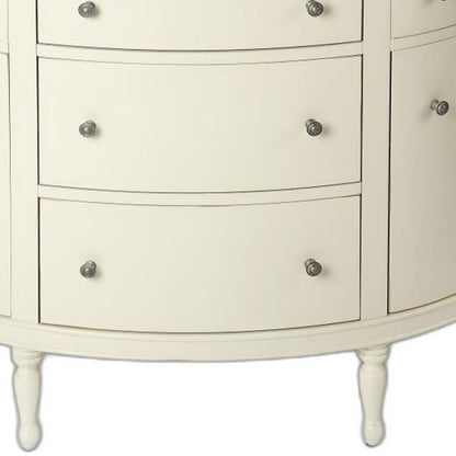 41" White Solid Wood Five Drawer Sideboard with Two Doors