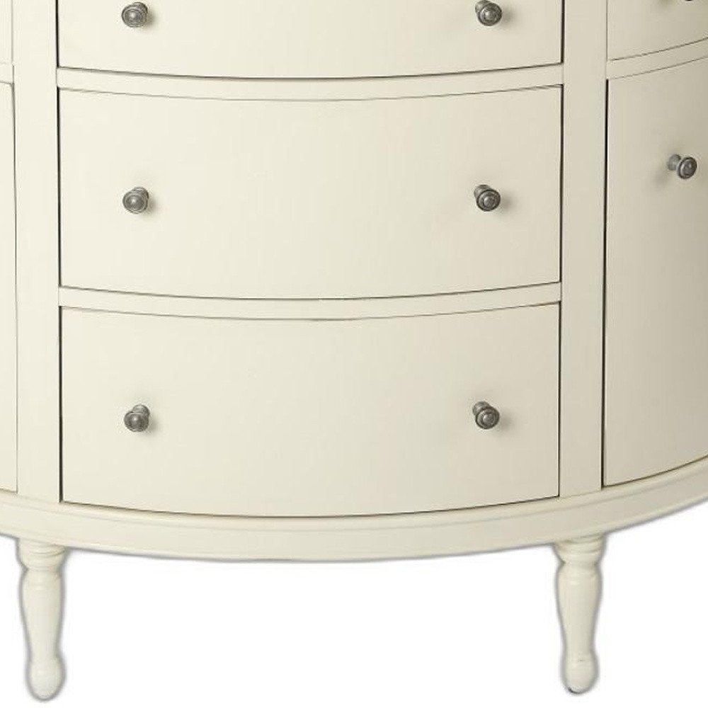 41" White Solid Wood Five Drawer Sideboard with Two Doors HomeRoots