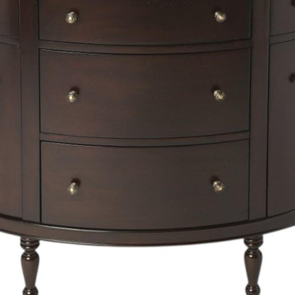 41" Dark Brown Solid Wood Five Drawer Sideboard HomeRoots