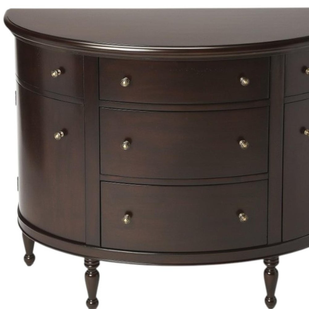 41" Dark Brown Solid Wood Five Drawer Sideboard HomeRoots