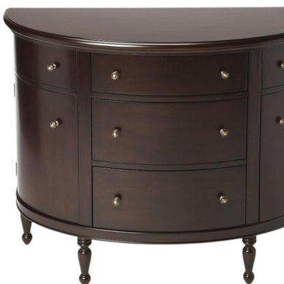 41" Dark Brown Solid Wood Five Drawer Sideboard HomeRoots