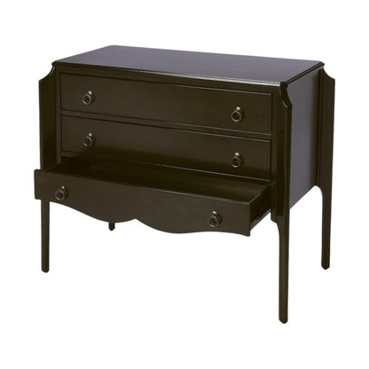 34" Dark Brown Solid Wood Three Drawer Dresser HomeRoots