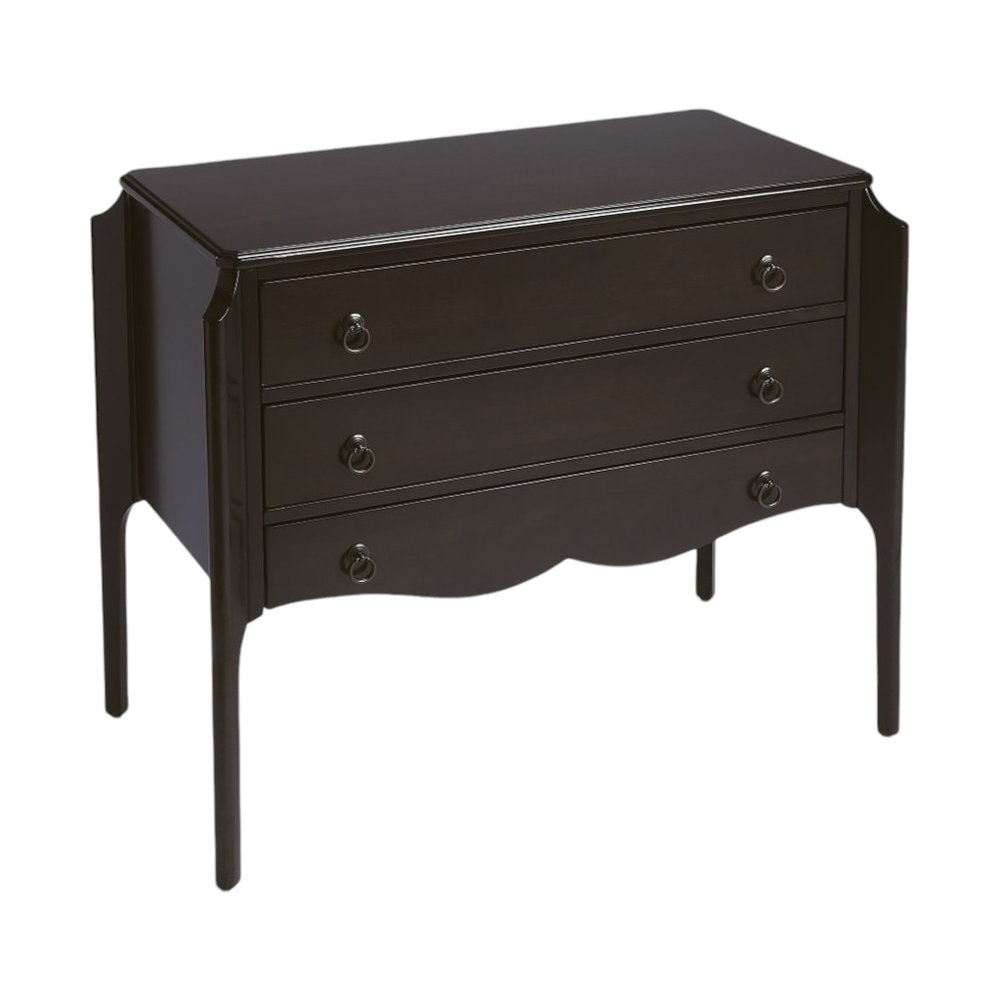 34" Dark Brown Solid Wood Three Drawer Dresser HomeRoots