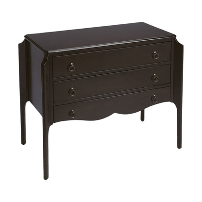 34" Dark Brown Solid Wood Three Drawer Dresser HomeRoots
