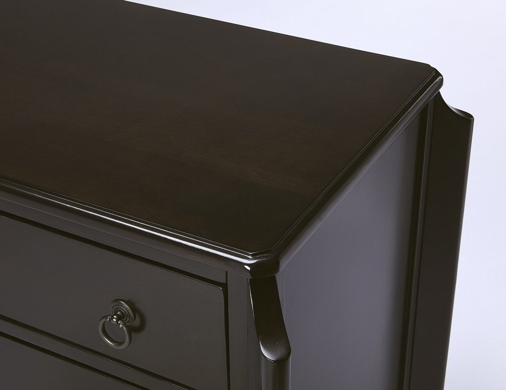 34" Dark Brown Solid Wood Three Drawer Dresser HomeRoots