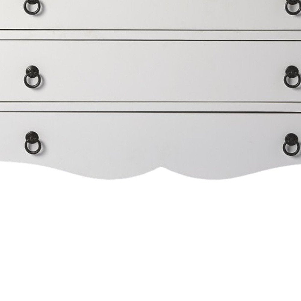 34" White Wood Three Drawer Dresser HomeRoots