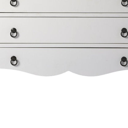 34" White Wood Three Drawer Dresser HomeRoots
