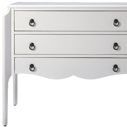34" White Wood Three Drawer Dresser HomeRoots