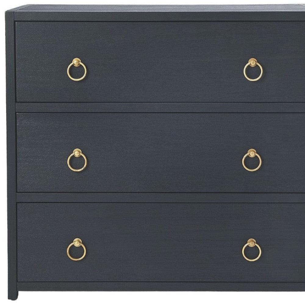 34" Navy Blue Three Drawer Standard Chest - FurniFindUSA