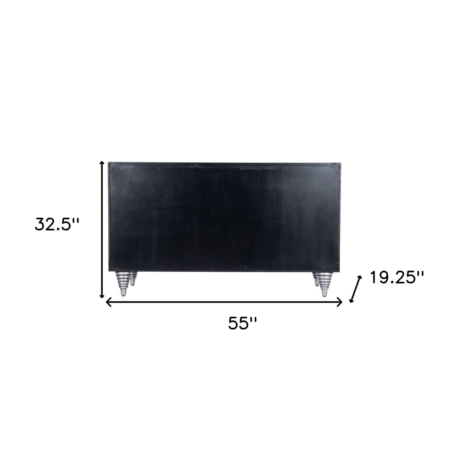 55" Brown Solid Wood Sideboard with Three Doors