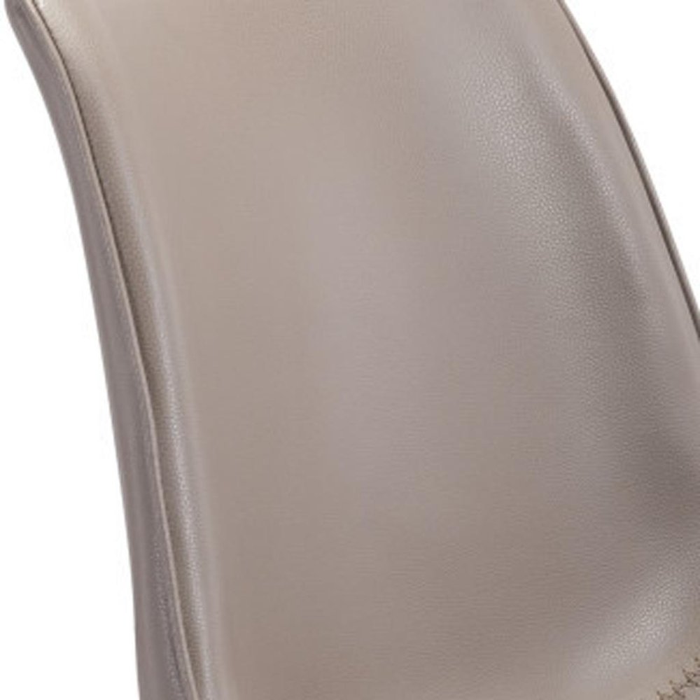 Set of Two White and Brown Upholstered Faux Leather Dining Side Chairs — view 11