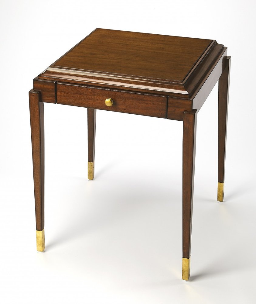 23" Brown Wood Square Coffee Table With Drawer HomeRoots