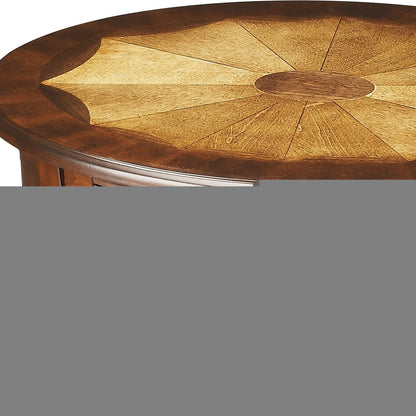 25" Brown Wood Oval Coffee Table With Drawer And Shelf HomeRoots