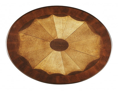 25" Brown Wood Oval Coffee Table With Drawer And Shelf HomeRoots