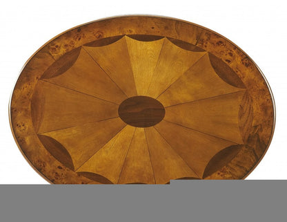 25" Brown Wood Oval Coffee Table With Drawer And Shelf HomeRoots