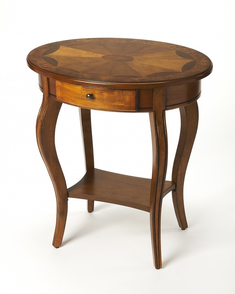 25" Brown Wood Oval Coffee Table With Drawer And Shelf HomeRoots