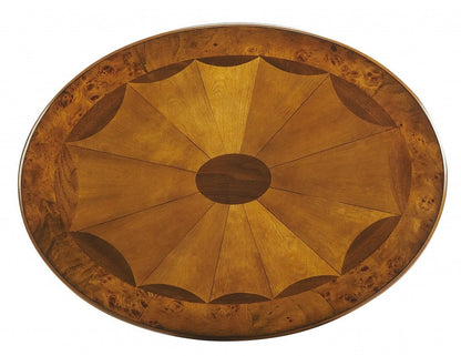 25" Brown Wood Oval Coffee Table With Drawer And Shelf HomeRoots