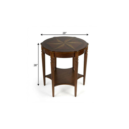 28" Brown Wood Round Coffee Table With Shelf HomeRoots