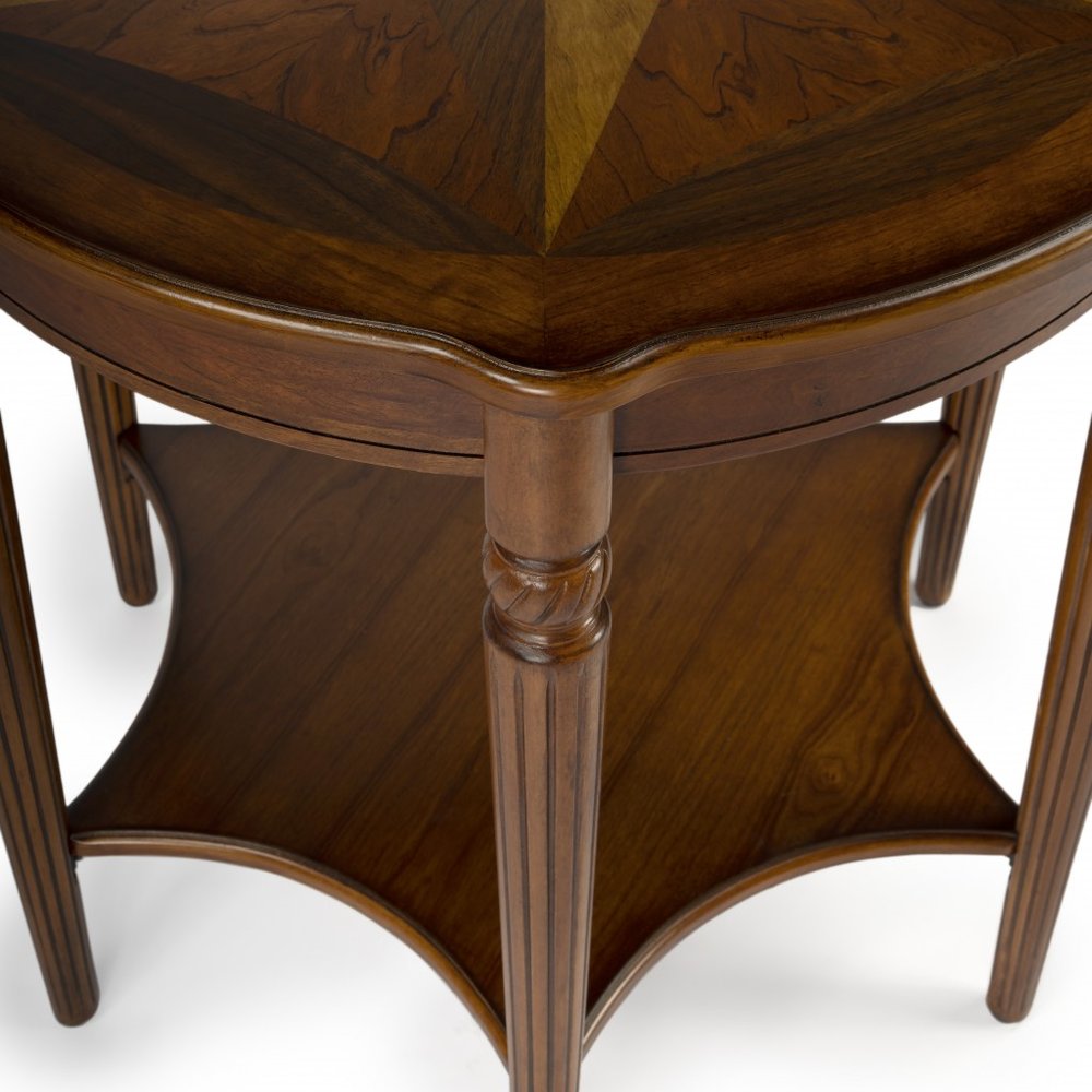 28" Brown Wood Round Coffee Table With Shelf HomeRoots